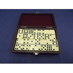 Luxury High Quality Dominoes Set w Custom Leather Bound Case